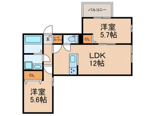 仮)Belle Lead緑橋【2階】の間取り