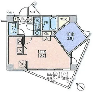 AREA M【5階】の間取り