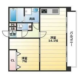 カスターニャ三国本町【2階】の間取り