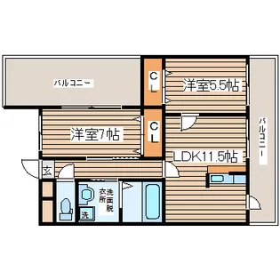 パルティール中山【1階】の間取り