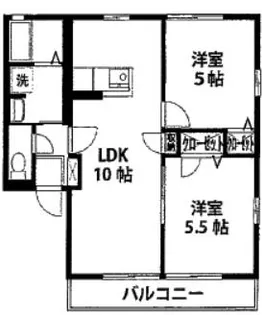 ファミールコートB【2階】の間取り