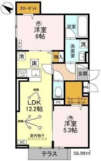 クレール・メゾン【1階】の間取り