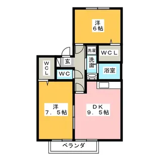 ノースステラ B【2階】の間取り