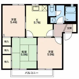 エトワール水附 A【2階】の間取り