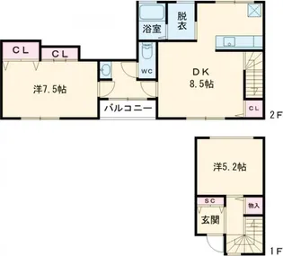 太秦乾町貸家33の間取り