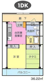 ハイツとみたの森【1階】の間取り