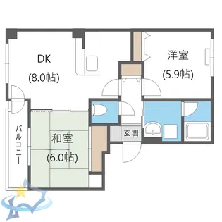 ガーデンハウスクラッセ山鼻【2階】の間取り