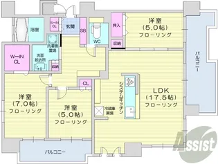 クリオ円山鳥居前【3階】の間取り