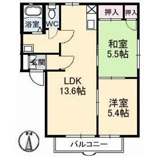モンシャトーコトブキ B棟の間取り