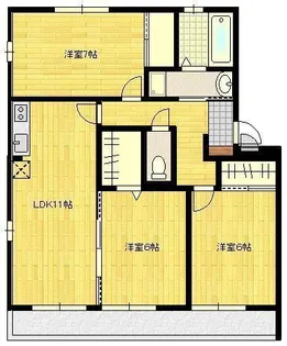 ソシア12ナベシマ【1階】の間取り