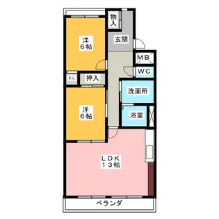 ワイズタウン北館【3階】の間取り