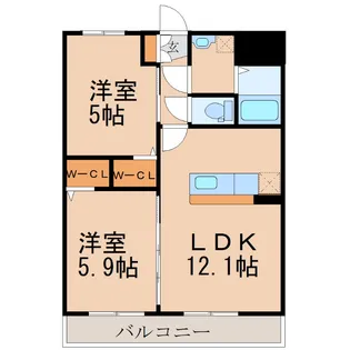 メルローズ札元【2階】の間取り