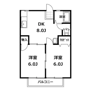 大貫ハイツB棟【1階】の間取り