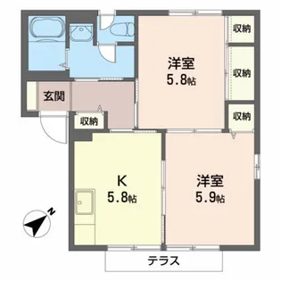 カーサ湊高台【1階】の間取り
