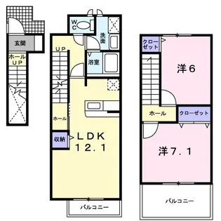 グランドール柳生B【2階】の間取り
