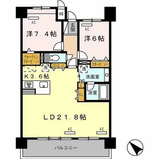 ロイヤルパークス豊洲【13階】の間取り