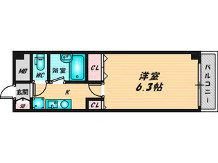 オークハイツ【8階】の間取り