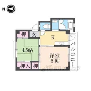 ビレッジハウス招提2号棟【2階】の間取り