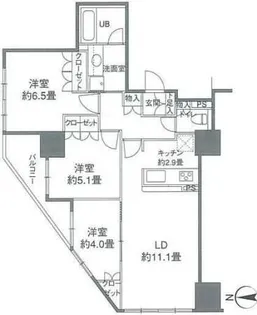 カスタリアタワー品川シーサイド【17階】の間取り