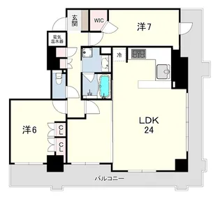 ライオンズタワー神戸元町【7階】の間取り