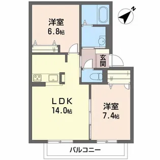 カーサKOYOMO【2階】の間取り