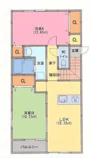 エステート川崎【2階】の間取り
