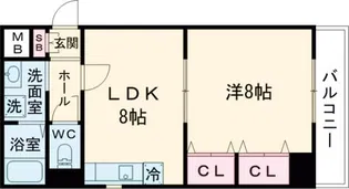 パシフィック神戸桜筋北館【4階】の間取り