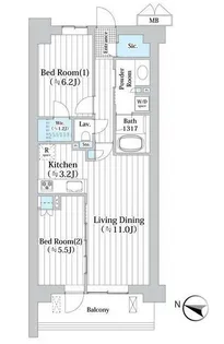 アビティグランデ砧【5階】の間取り