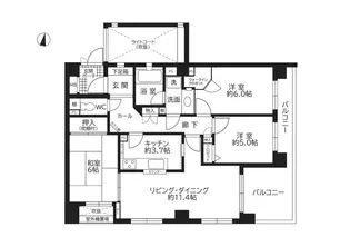 メゾン芦屋川【5階】の間取り