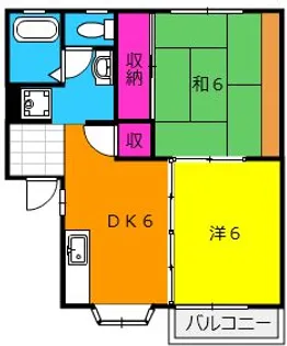 グリーンスクエアF 6戸【1階】の間取り