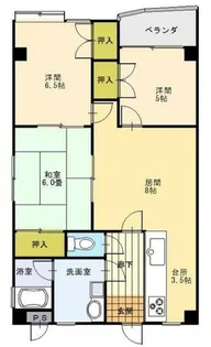 レジデンス両替町【1階】の間取り