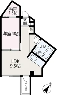 1LDKの間取り画像