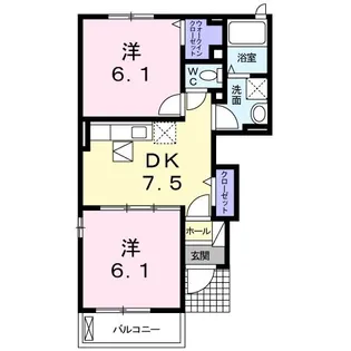茨城県ひたちなか市大字足崎【アパート】の間取り