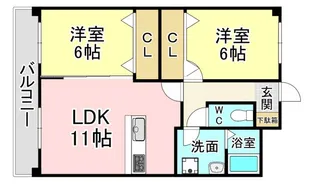福岡県北九州市若松区小敷ひびきの3【マンション】の間取り
