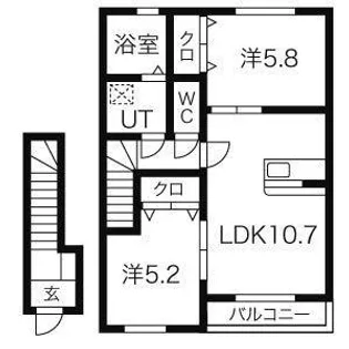 エヌパレス B【2階】の間取り