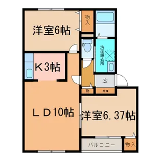 ロイウッドウエスト【3階】の間取り