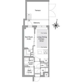 コンフォリア・リヴ東中野【1階】の間取り