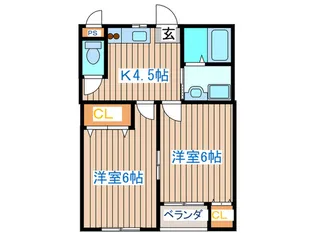 鈴木コ-ポ【2階】の間取り