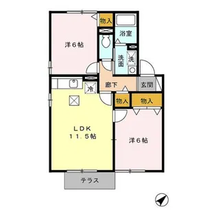 セジュールシエル【1階】の間取り