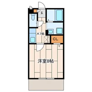 メルベーユ鵠沼【1階】の間取り