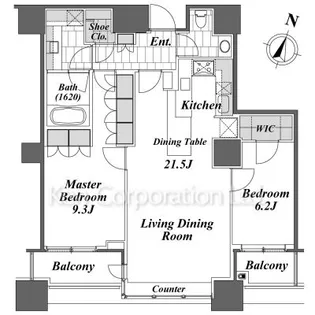 パークアクシス青山一丁目タワー【25階】の間取り