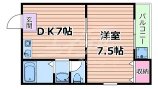 ライフハイツ中宮【2階】の間取り