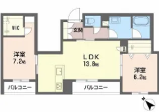 シャーメゾン ルポア【2階】の間取り