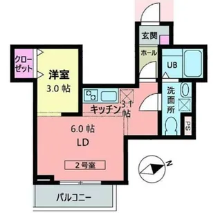 メリディアン吉岡弐番館【3階】の間取り
