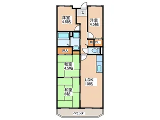 香里園オ-クヒルズII【3階】の間取り