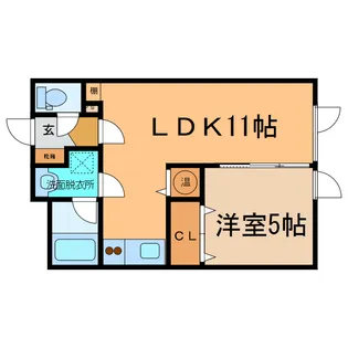 ラグ161W【3階】の間取り