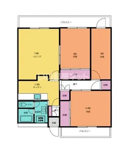 クロノス26大分下郡B【4階】の間取り