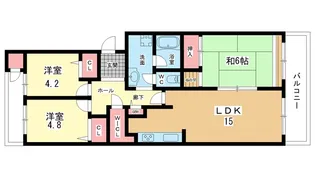 大阪府豊中市立花町3【マンション】の間取り