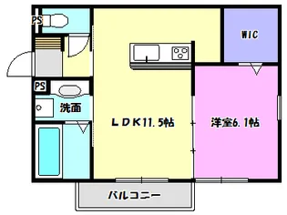 サニーハイツB【1階】の間取り