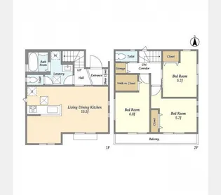東京都世田谷区上北沢1【一戸建】の間取り